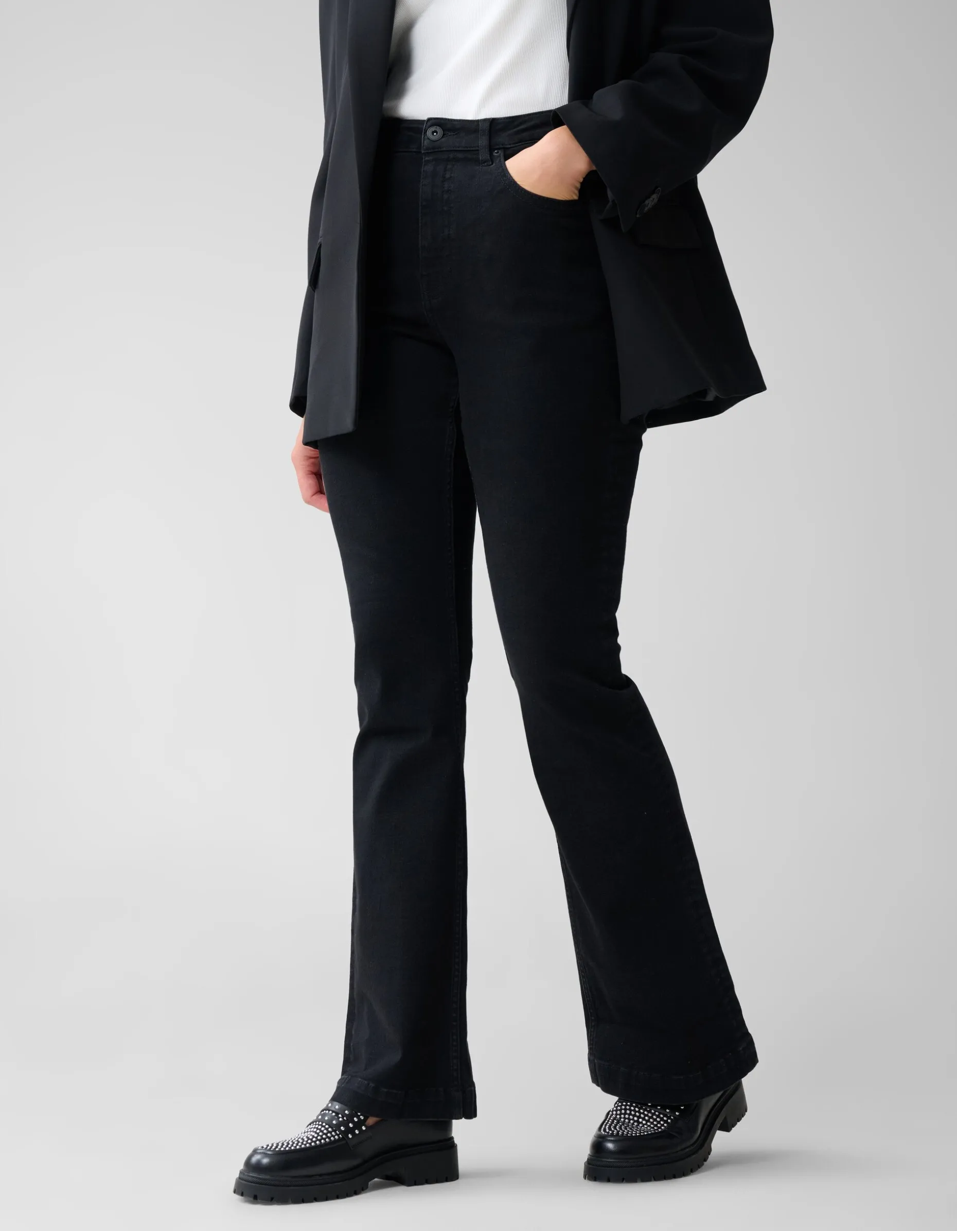 Flared Fit Jeans Zwart