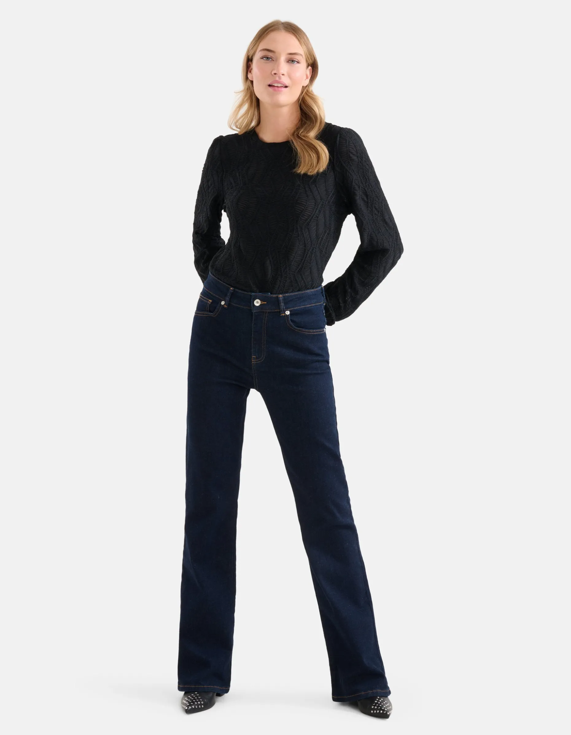 Flared Jeans Donkerblauw