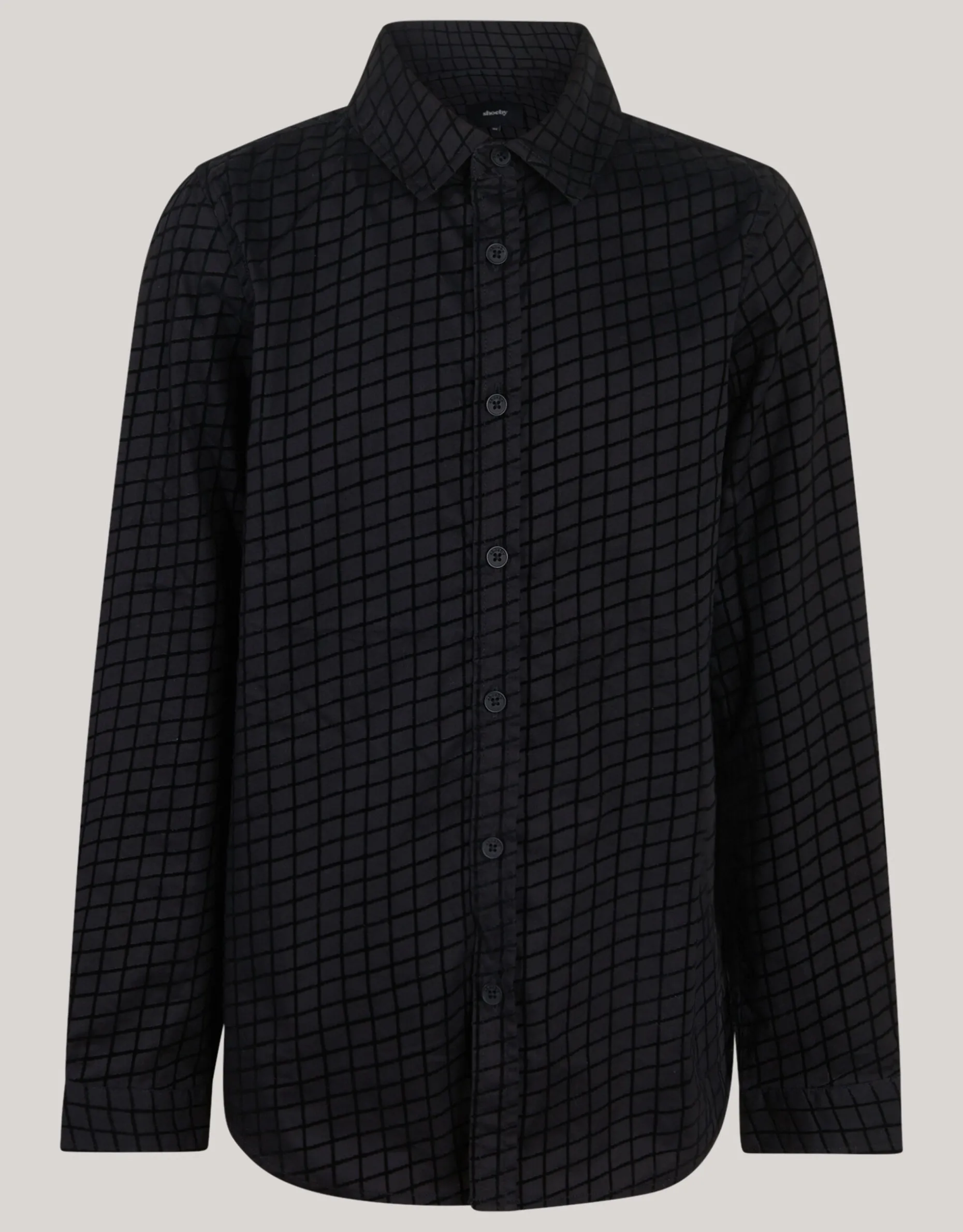 Flock Print Overhemd Zwart