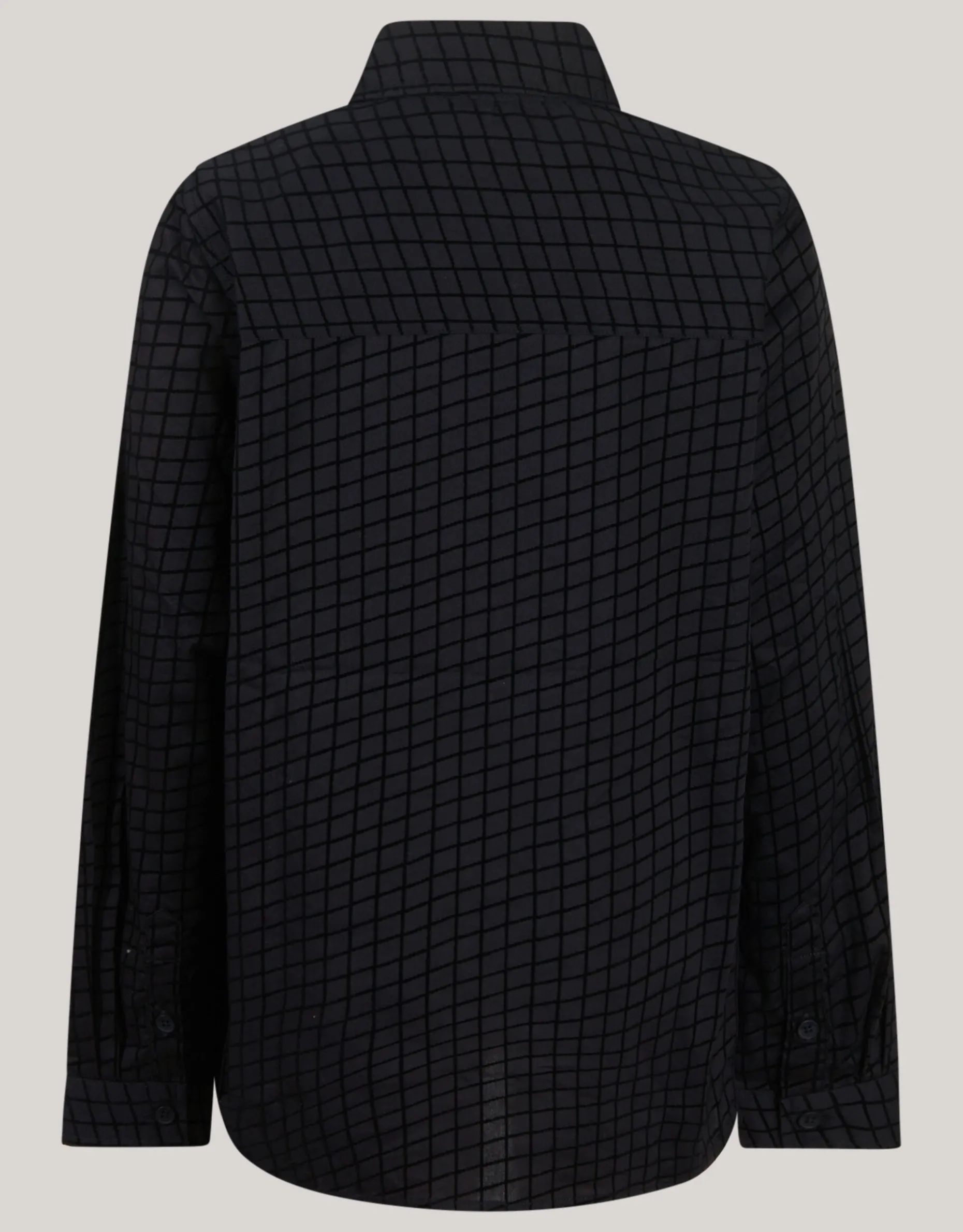Flock Print Overhemd Zwart