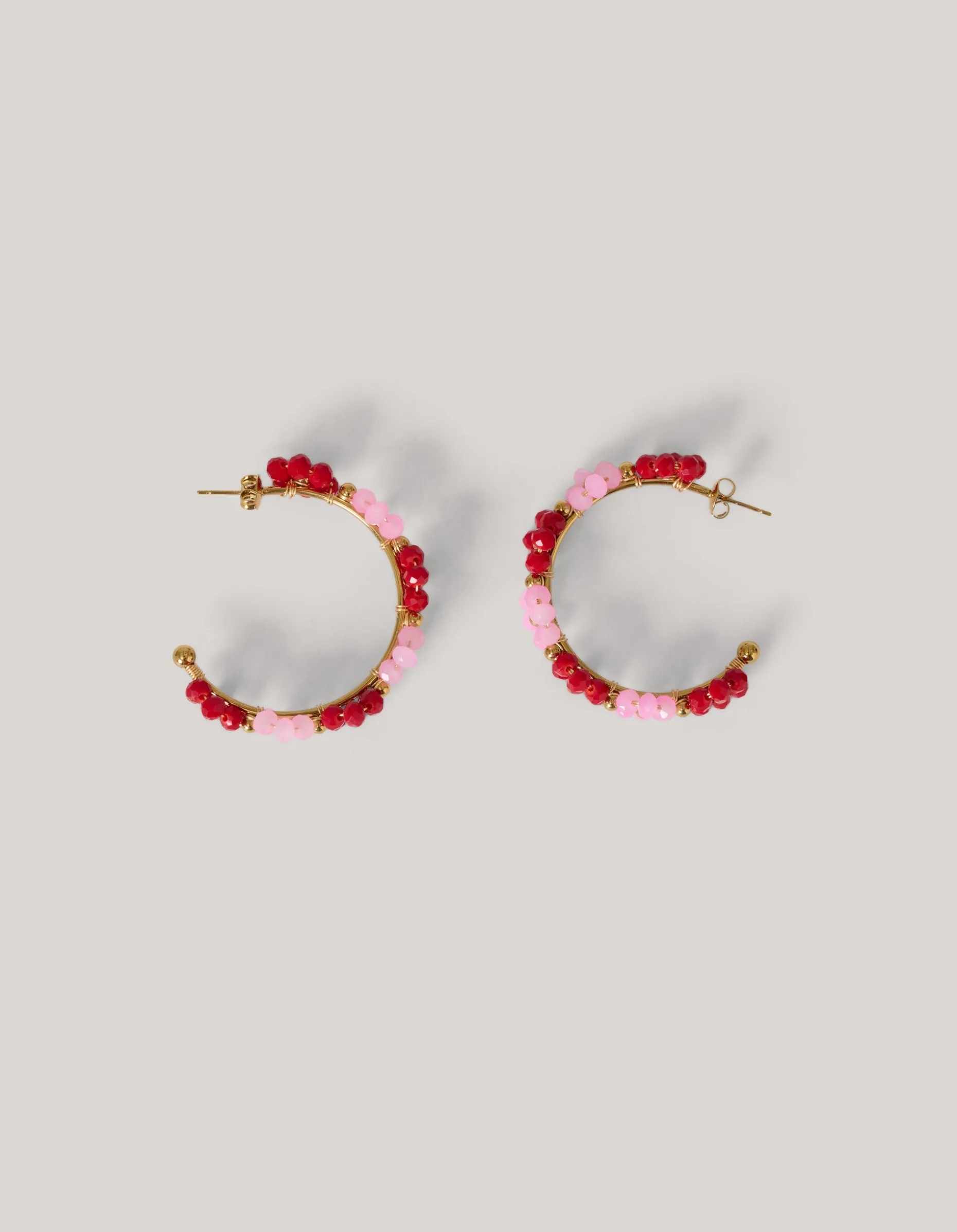 Flower Hoop Oorbellen Roze