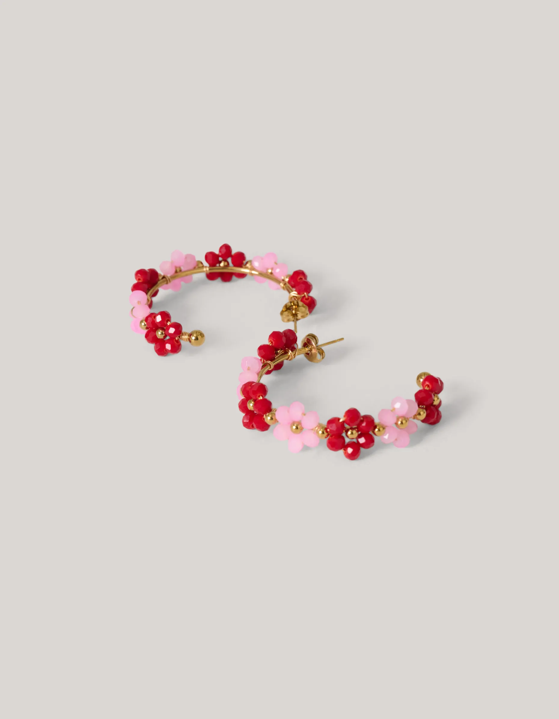 Flower Hoop Oorbellen Roze