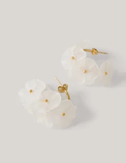 Flower Hoops Wit