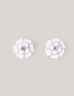 Flower Knopen Clips Wit