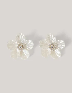 Flower Oorbellen Gebroken Wit