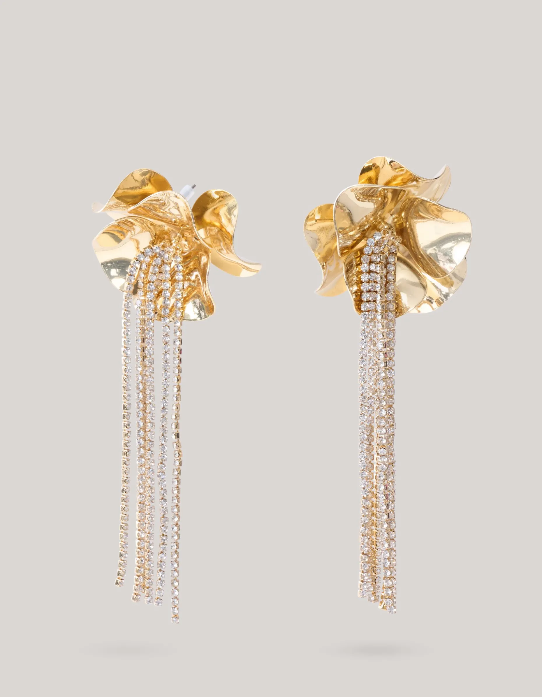 Flower Strass Oorbellen Goud