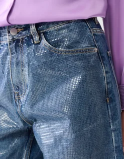 Foil Barrel Fit Jeans Mediumstone By Lizzy
