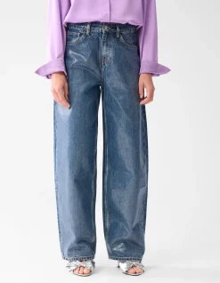 Foil Barrel Fit Jeans Mediumstone By Lizzy