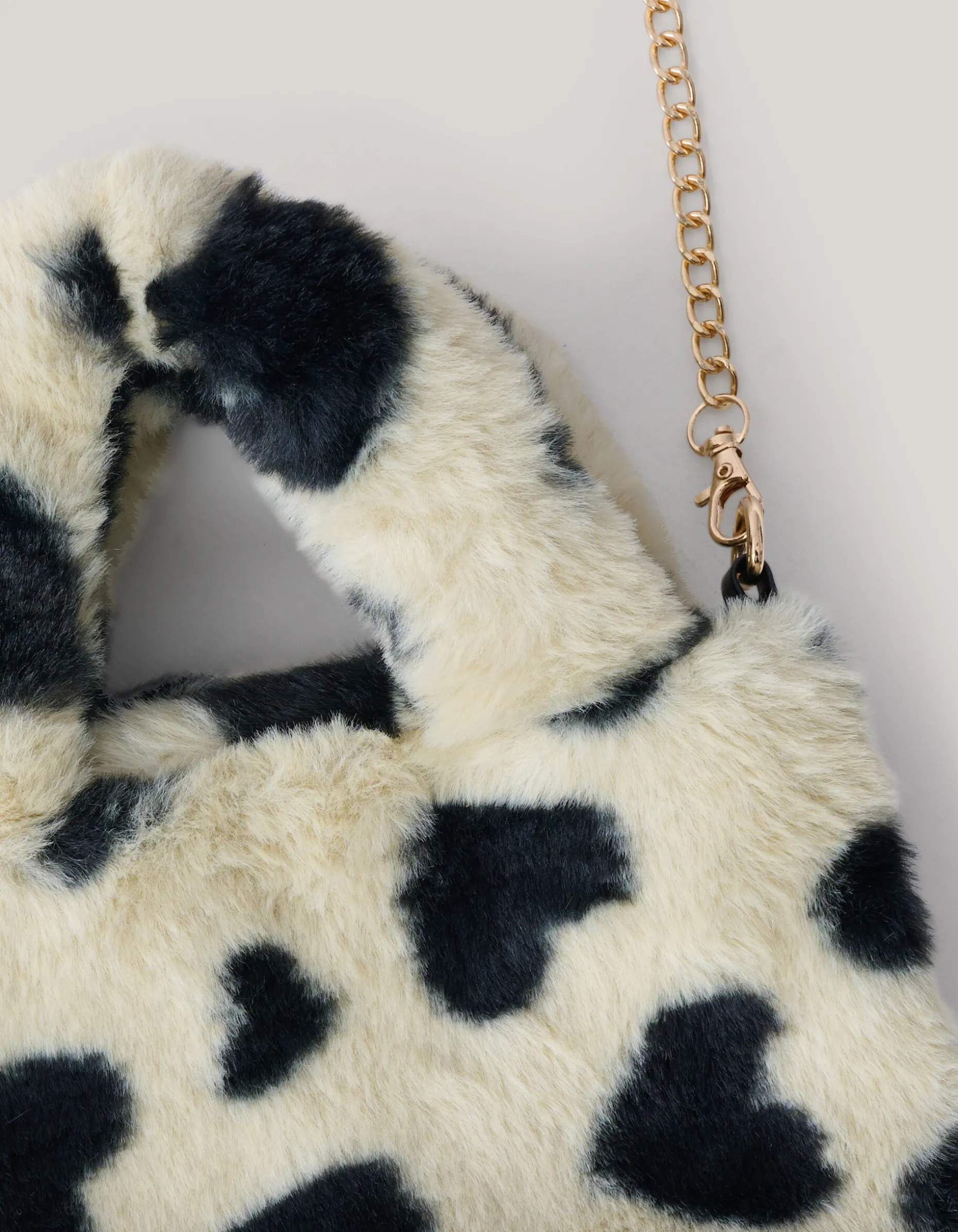 Furry Hartjes Tas Gebroken Wit