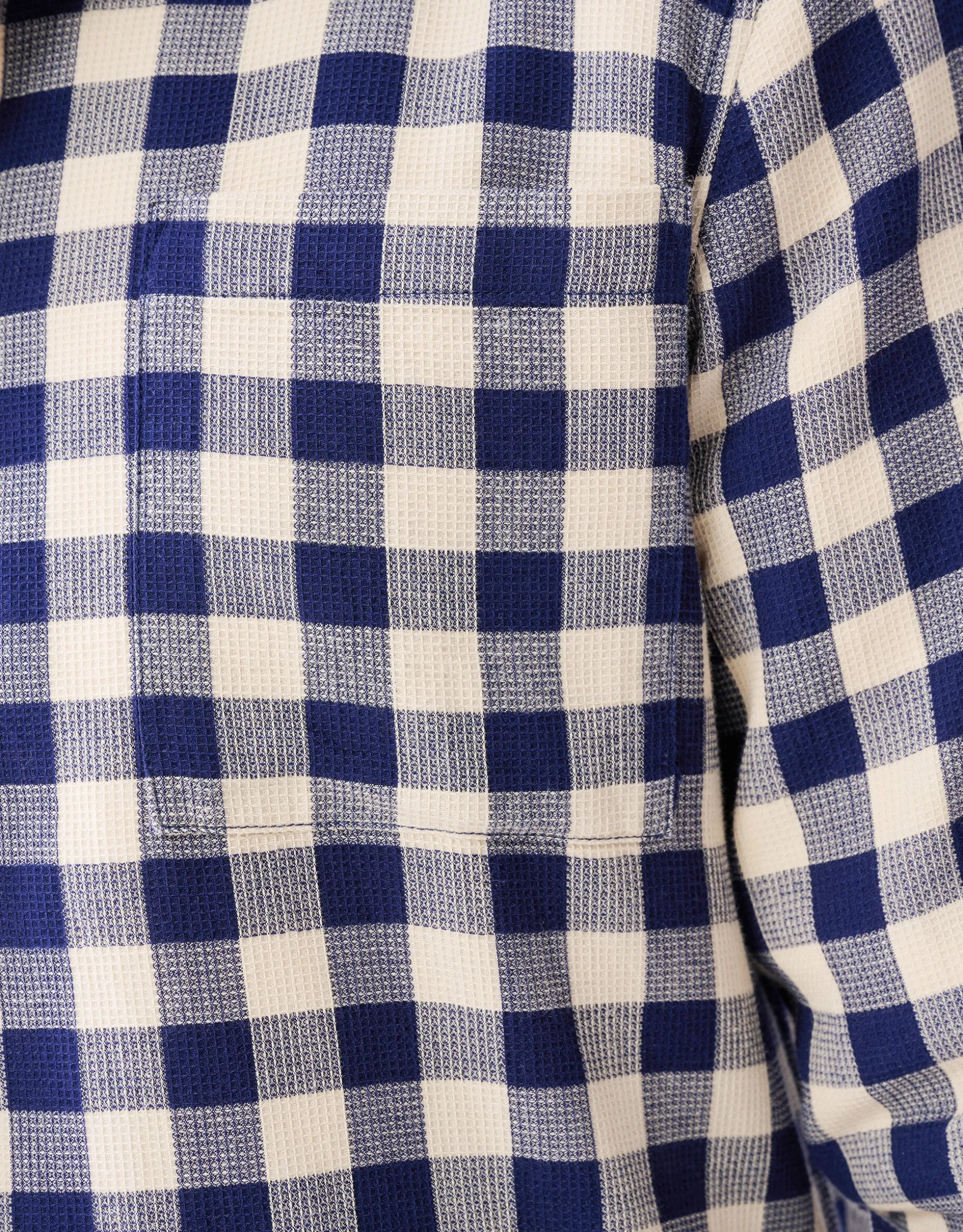 Geblokt Overhemd Donkerblauw