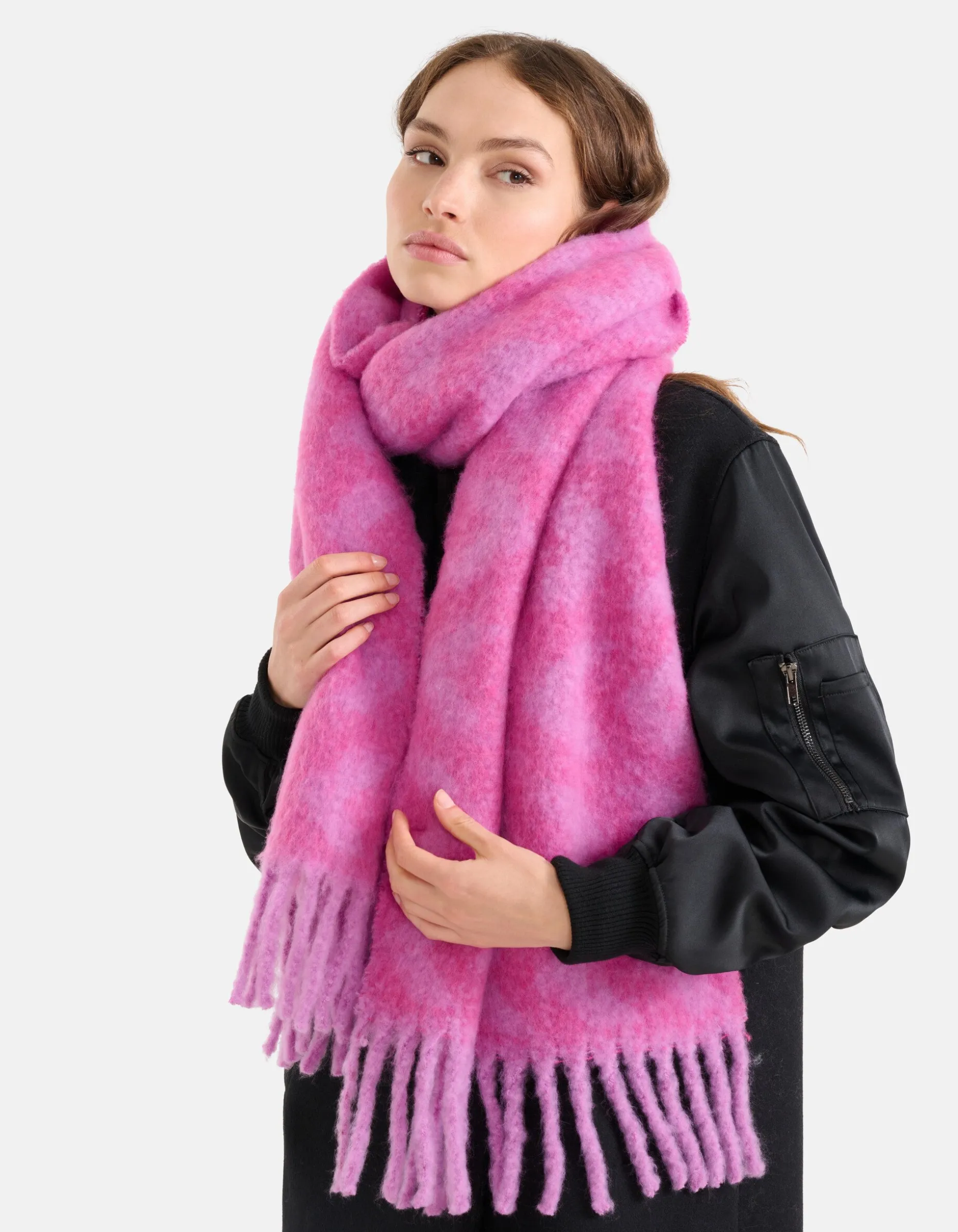 Gebreide Sjaal Roze