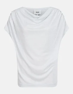 Gedrapeerde Glitter Top Zilver