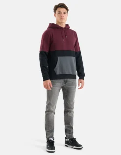 Gekleurde Contrast Hoodie Zwart