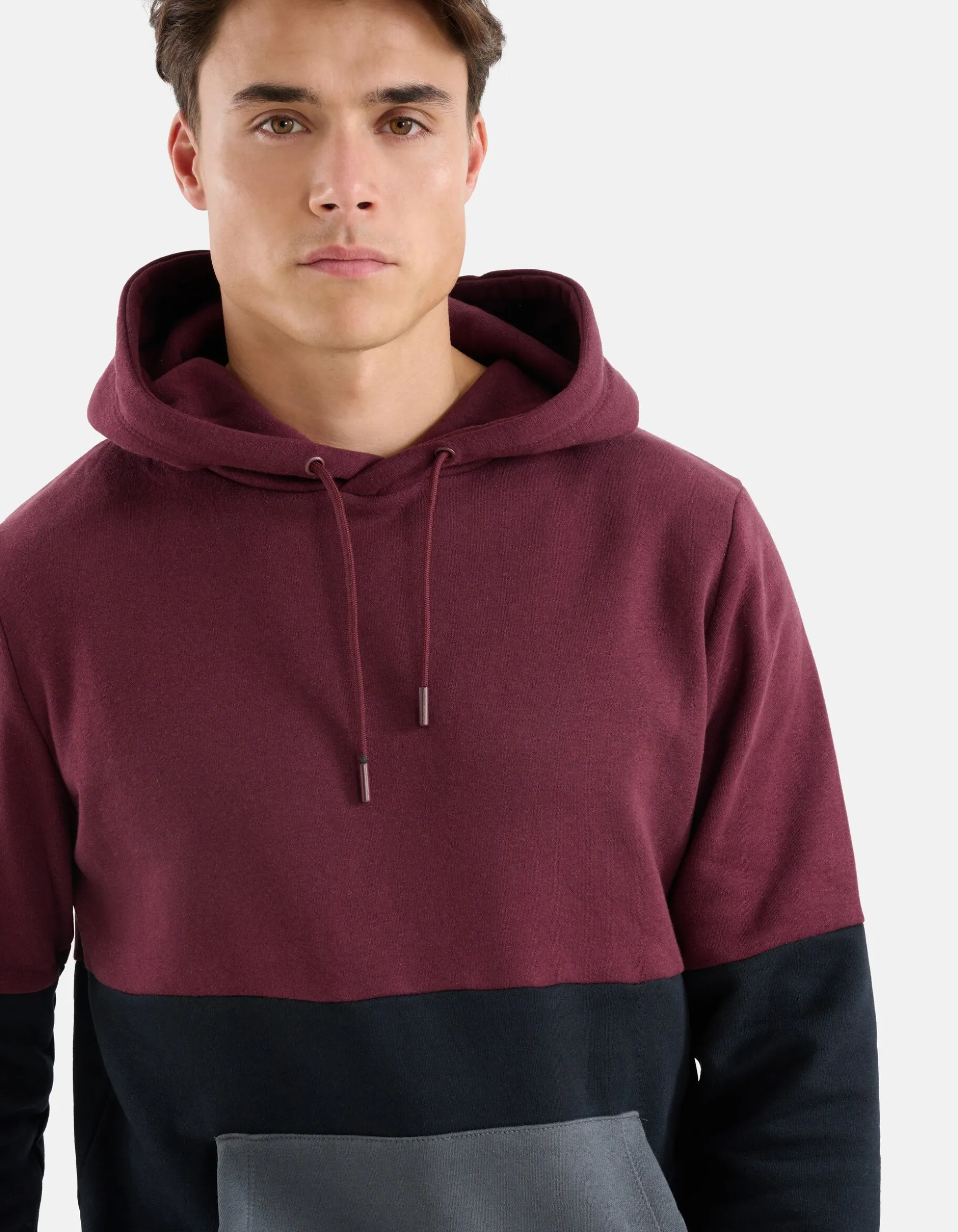 Gekleurde Contrast Hoodie Zwart