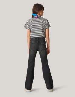 Gestreept Strass T-shirt Zwart/Wit