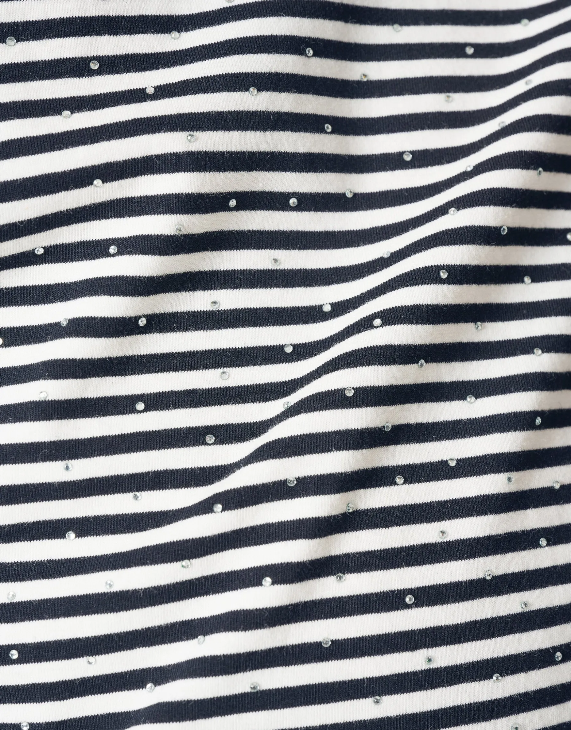 Gestreept Strass T-shirt Zwart/Wit