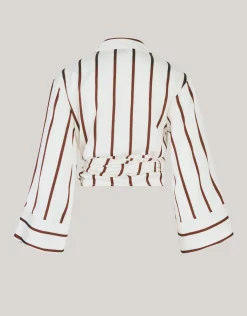 Gestreepte Overslag Blouse Wit By Mieke
