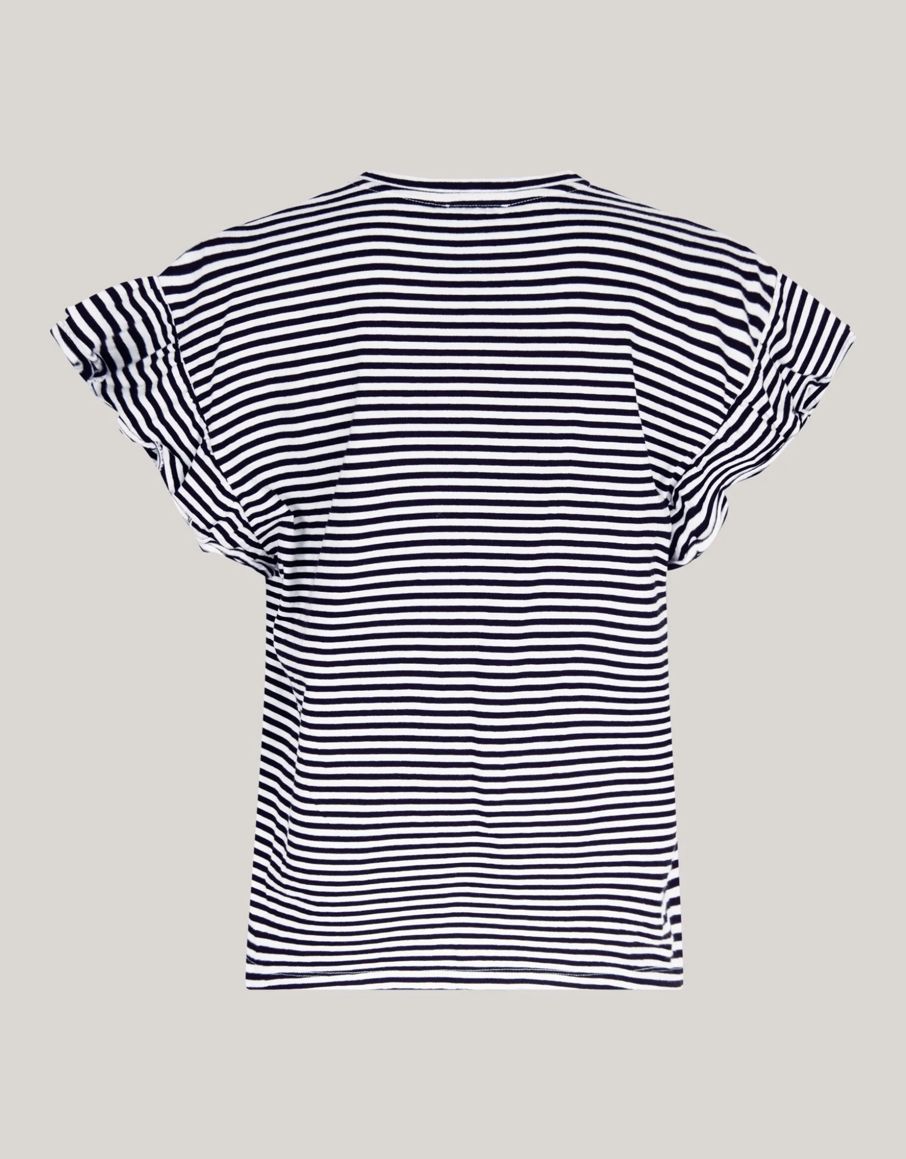 Gestreepte Ruffle Top Zwart/Wit