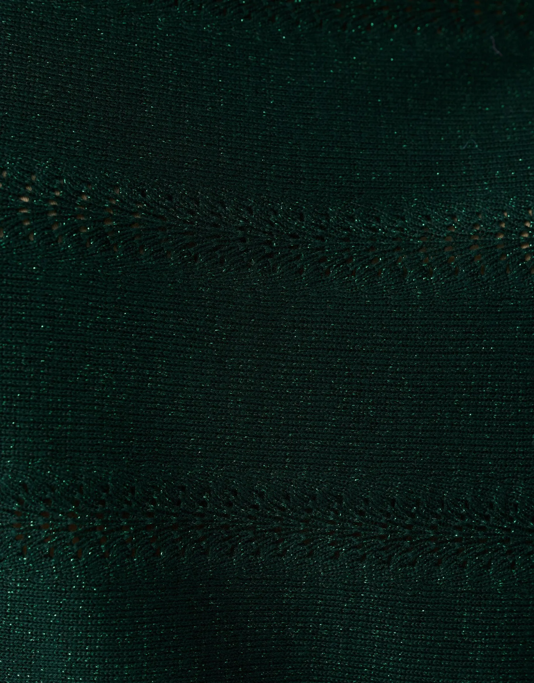 Glitter Ajour Vleermuismouwen Trui Donkergroen