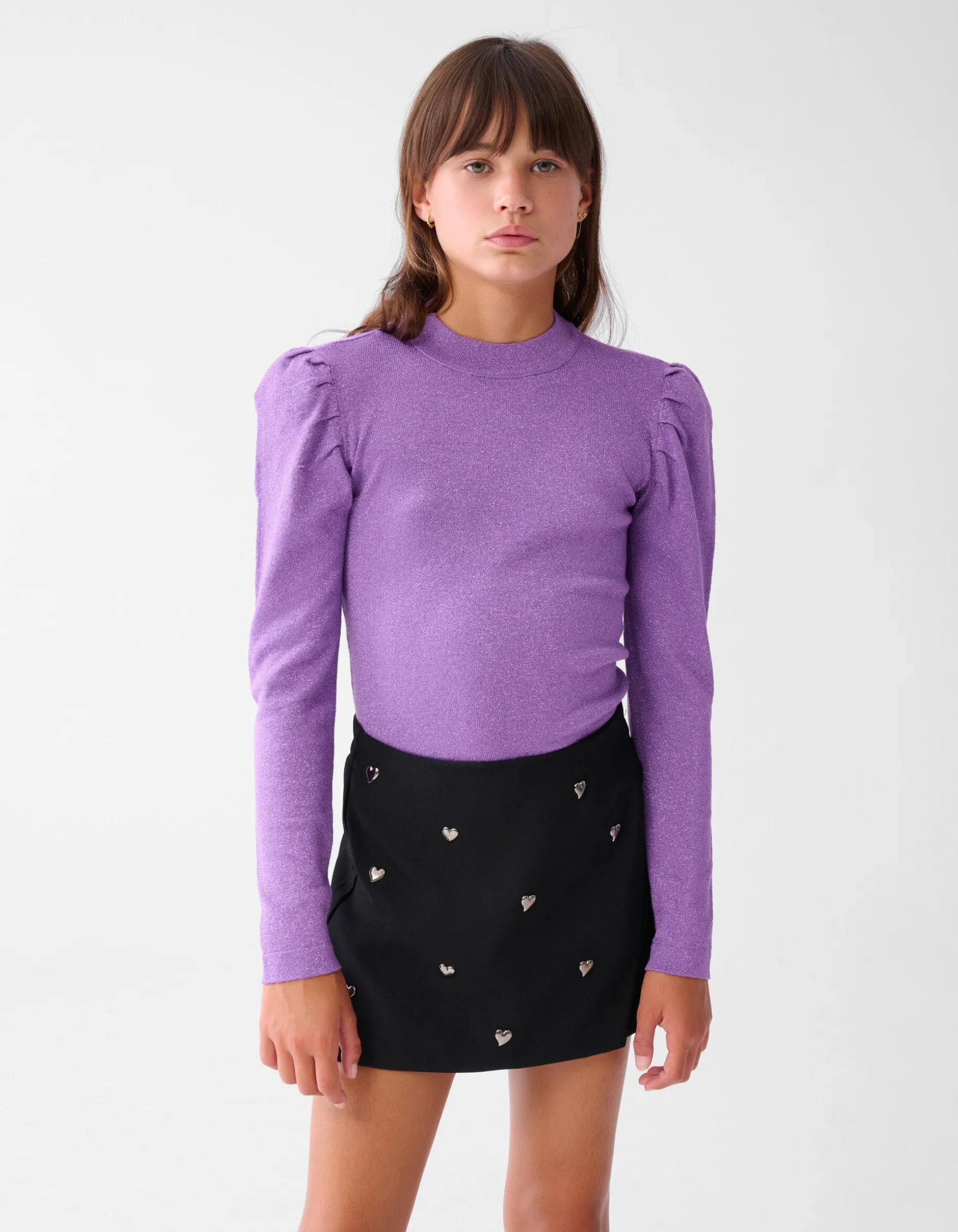 Glitter Gebreide Top Paars