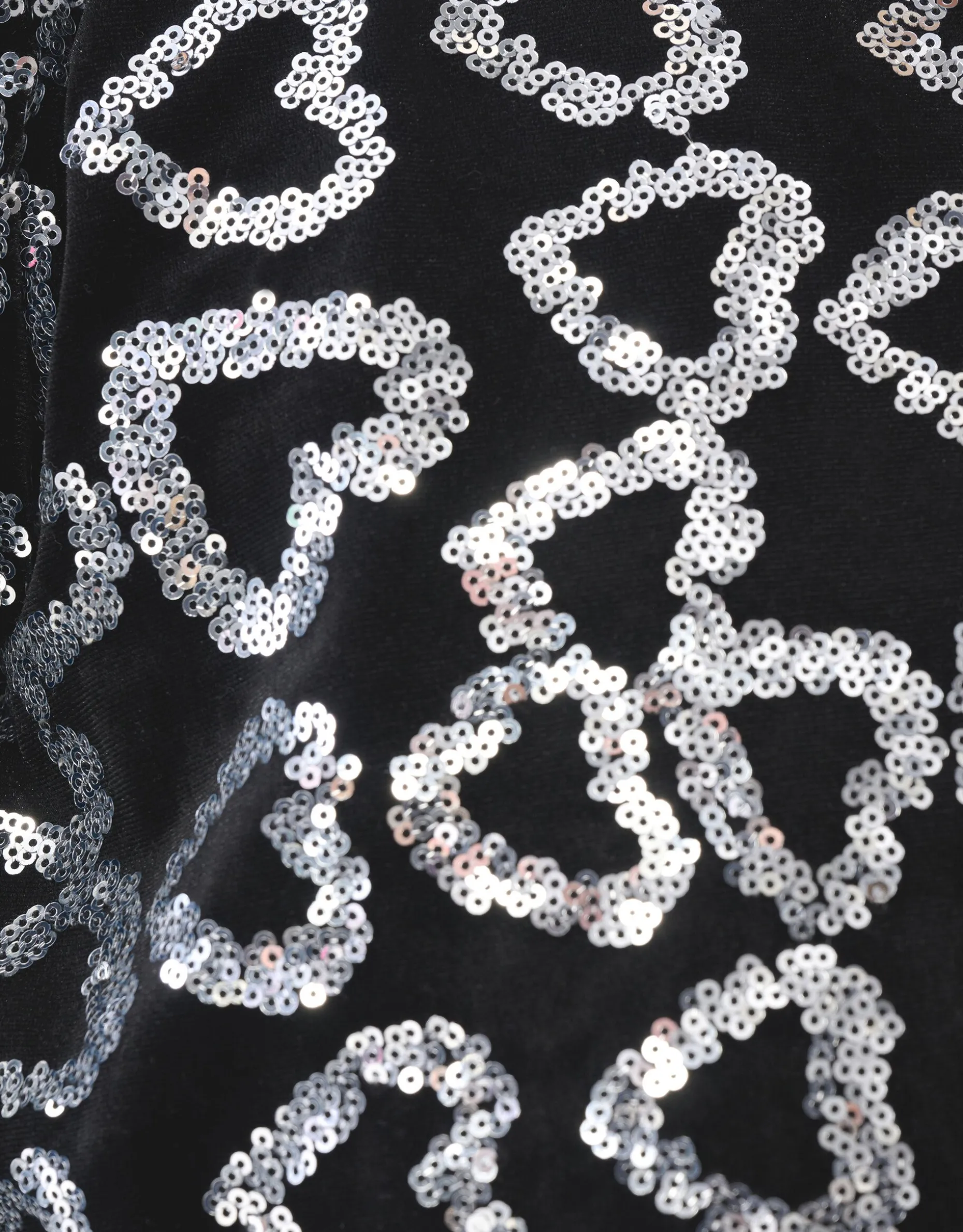Glitter Heart Top Zwart