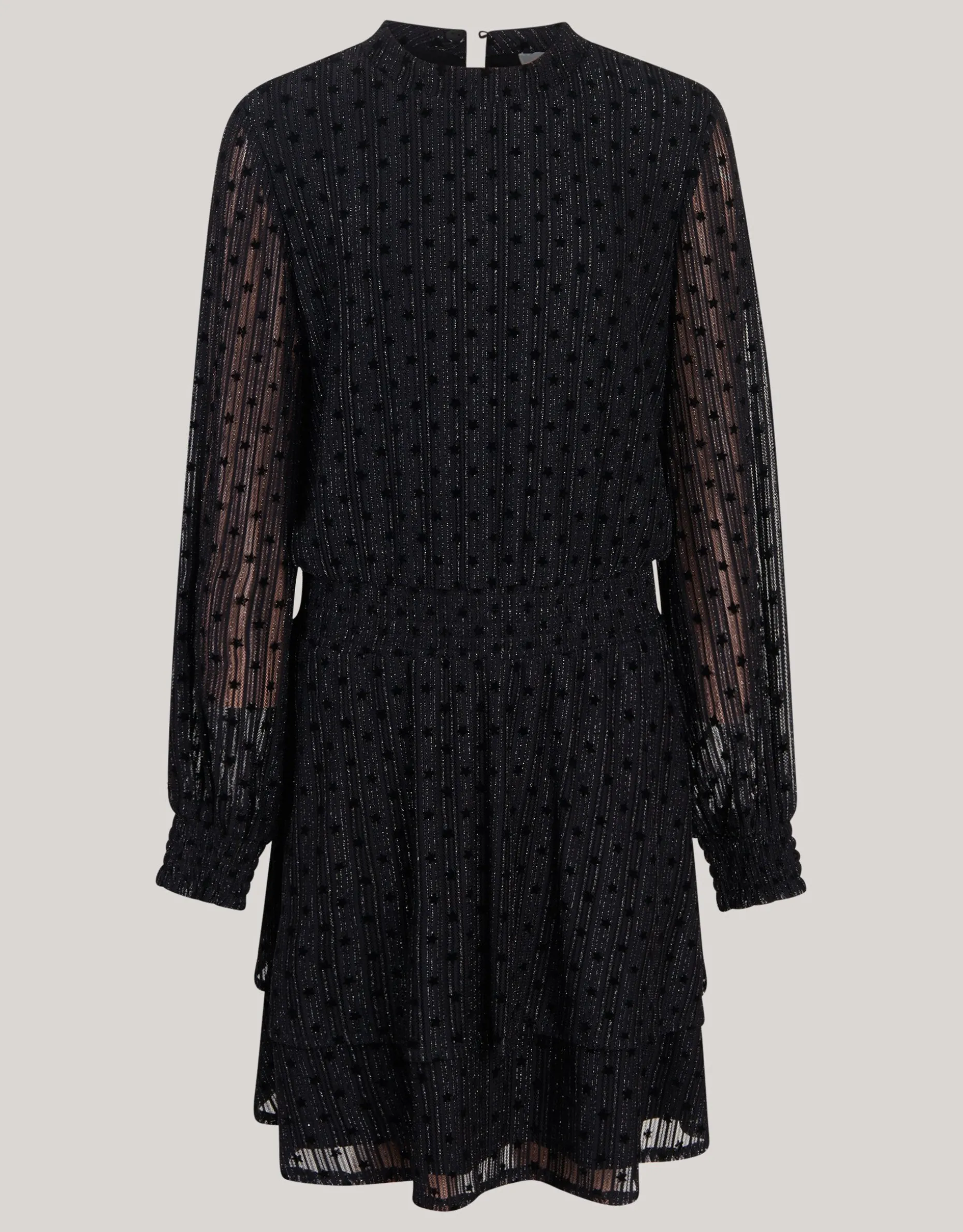 Glitter Mesh Jurk Zwart