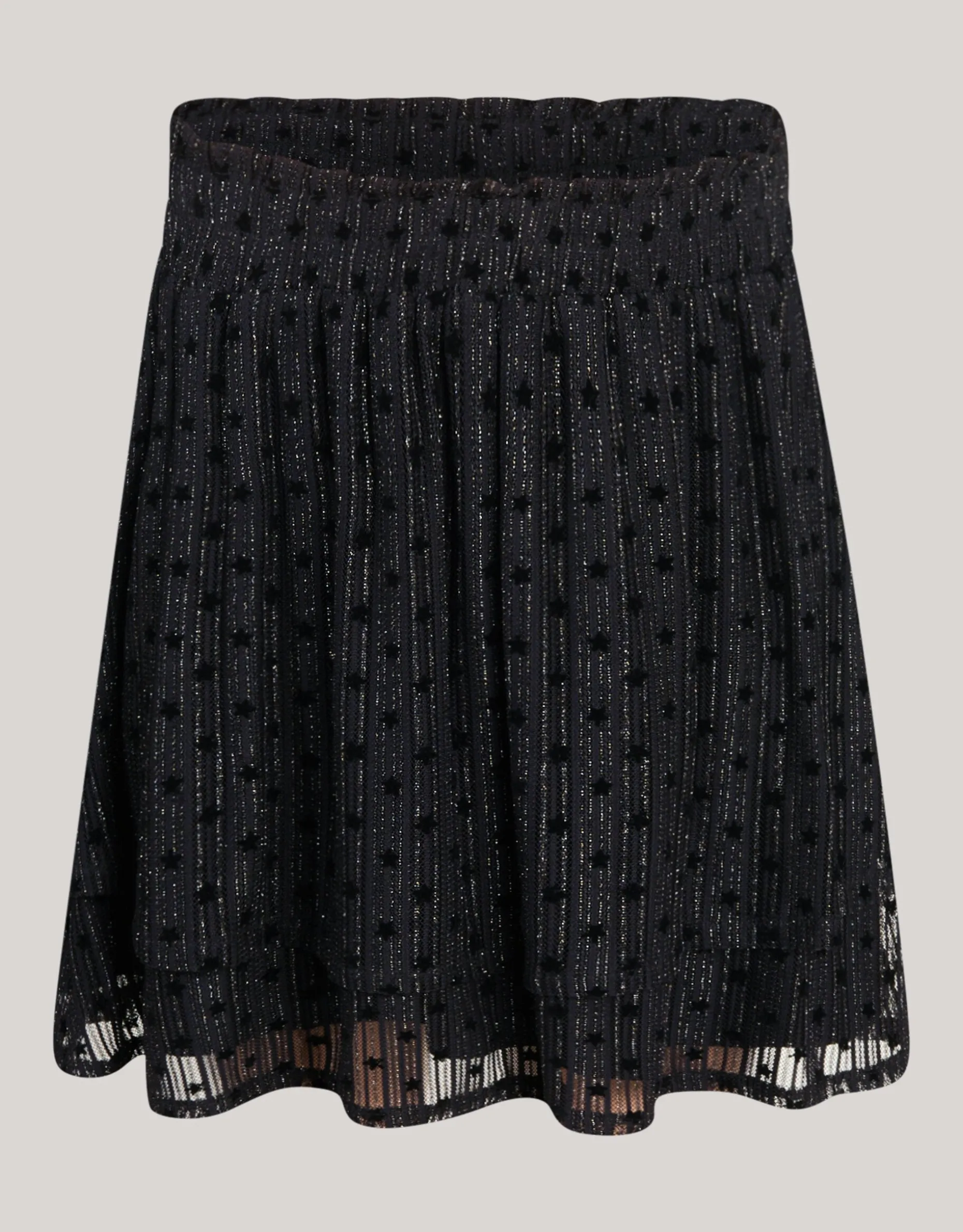 Glitter Mesh Rok Zwart