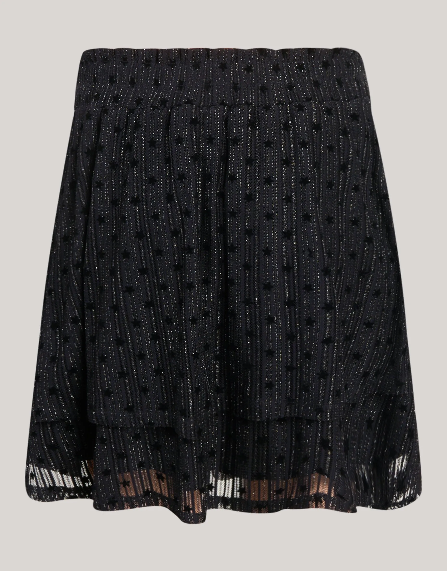 Glitter Mesh Rok Zwart