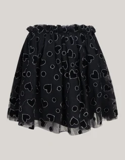 Glitter Mesh Rok Zwart