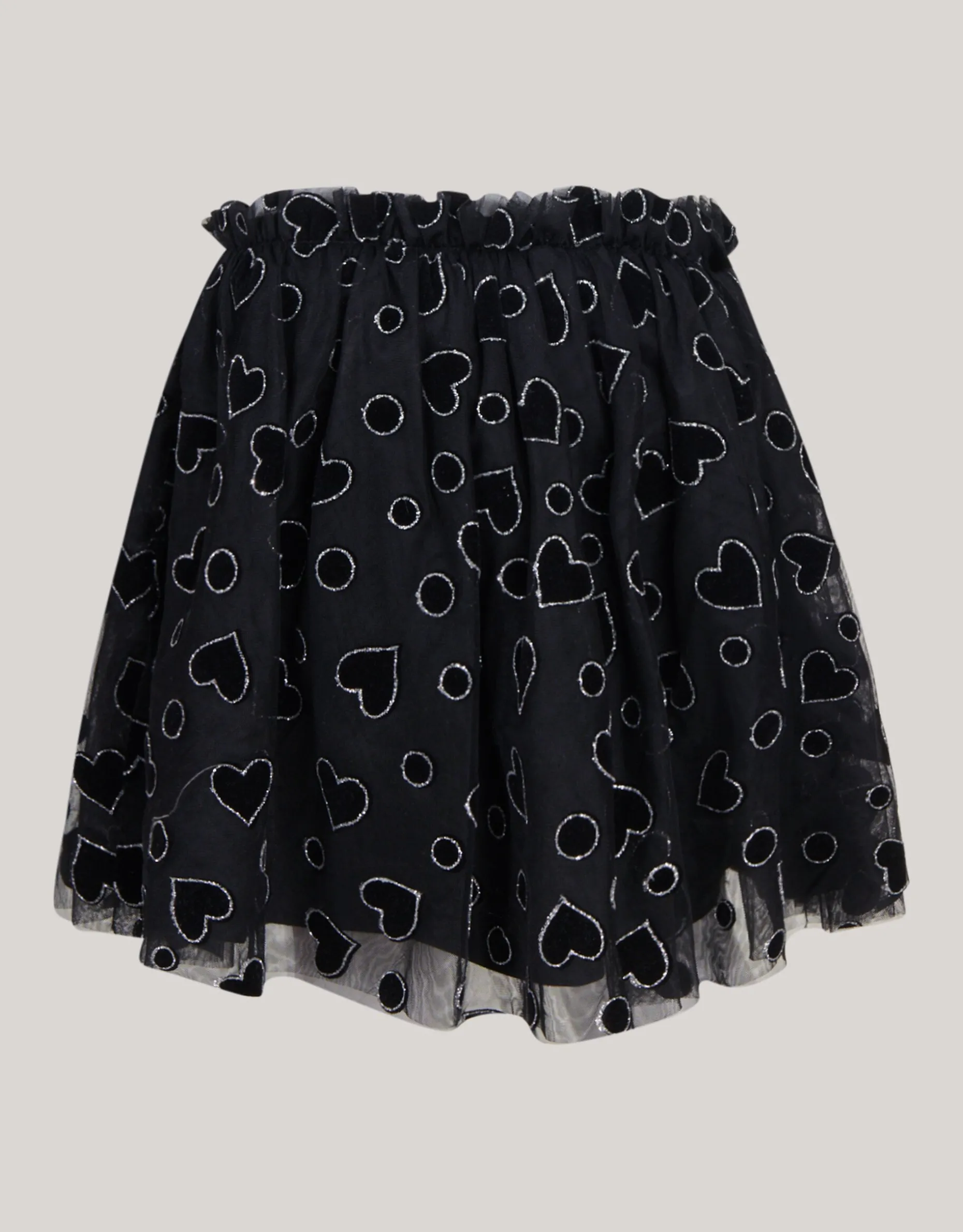 Glitter Mesh Rok Zwart