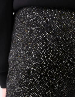 Glitter Split Flared Legging Zwart