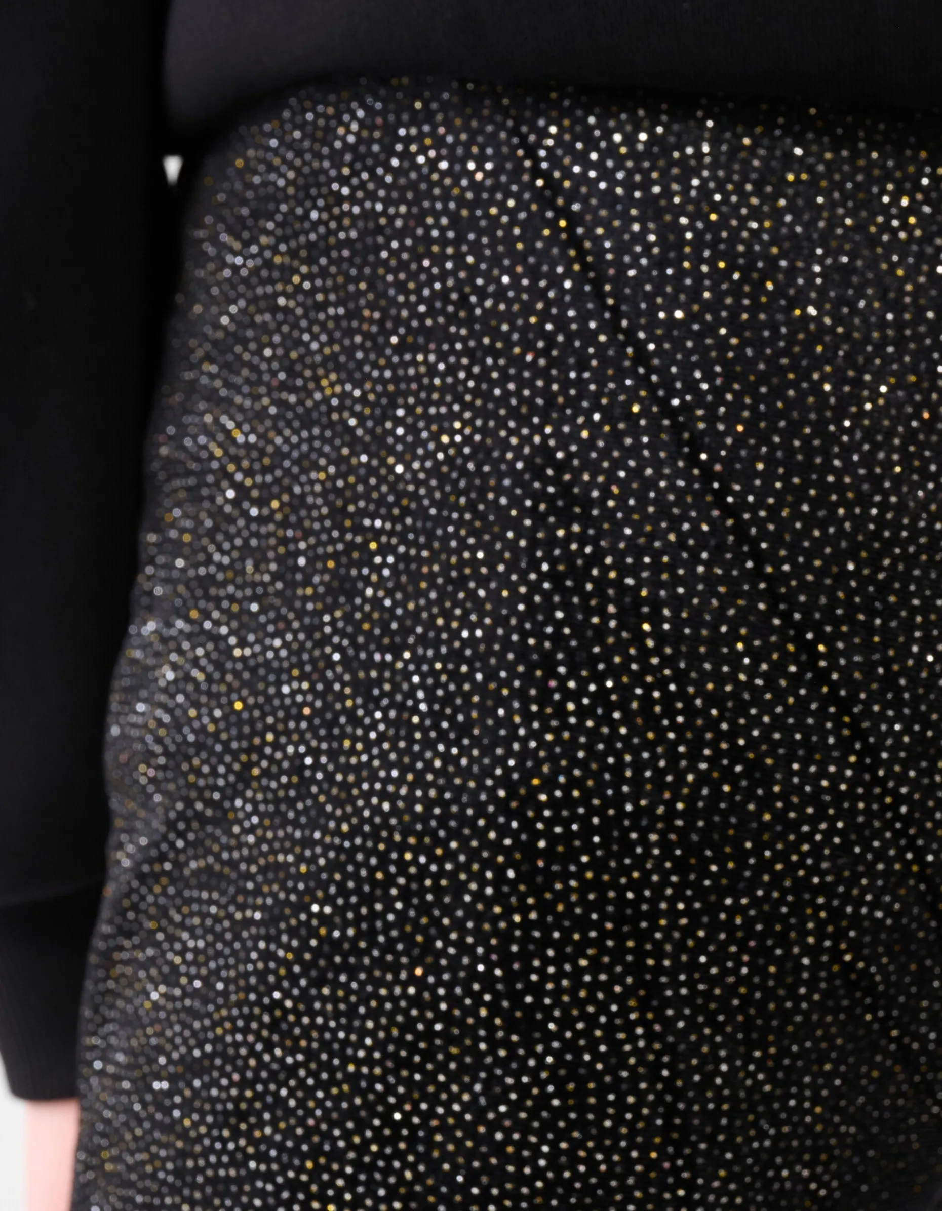 Glitter Split Flared Legging Zwart
