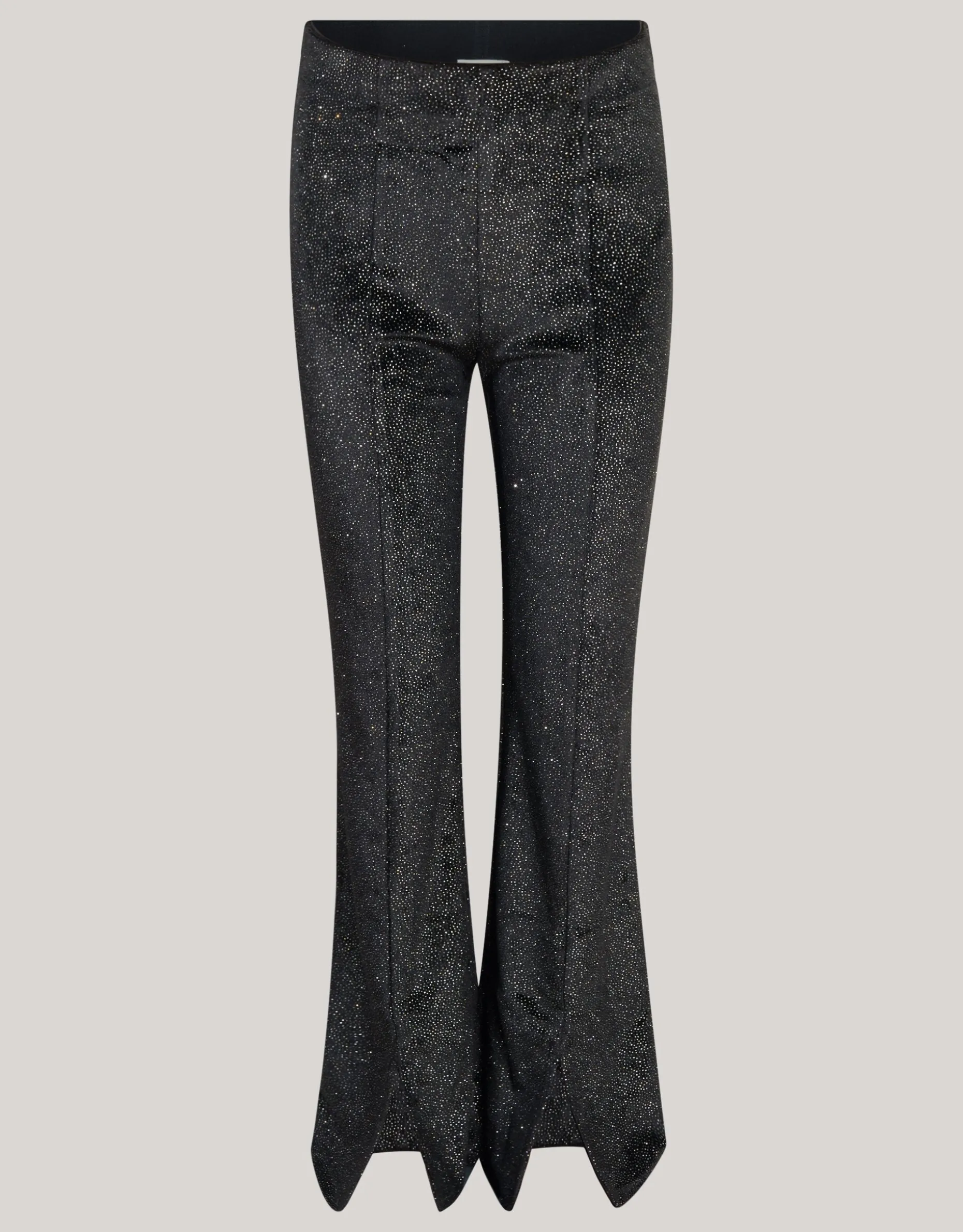 Glitter Split Flared Legging Zwart