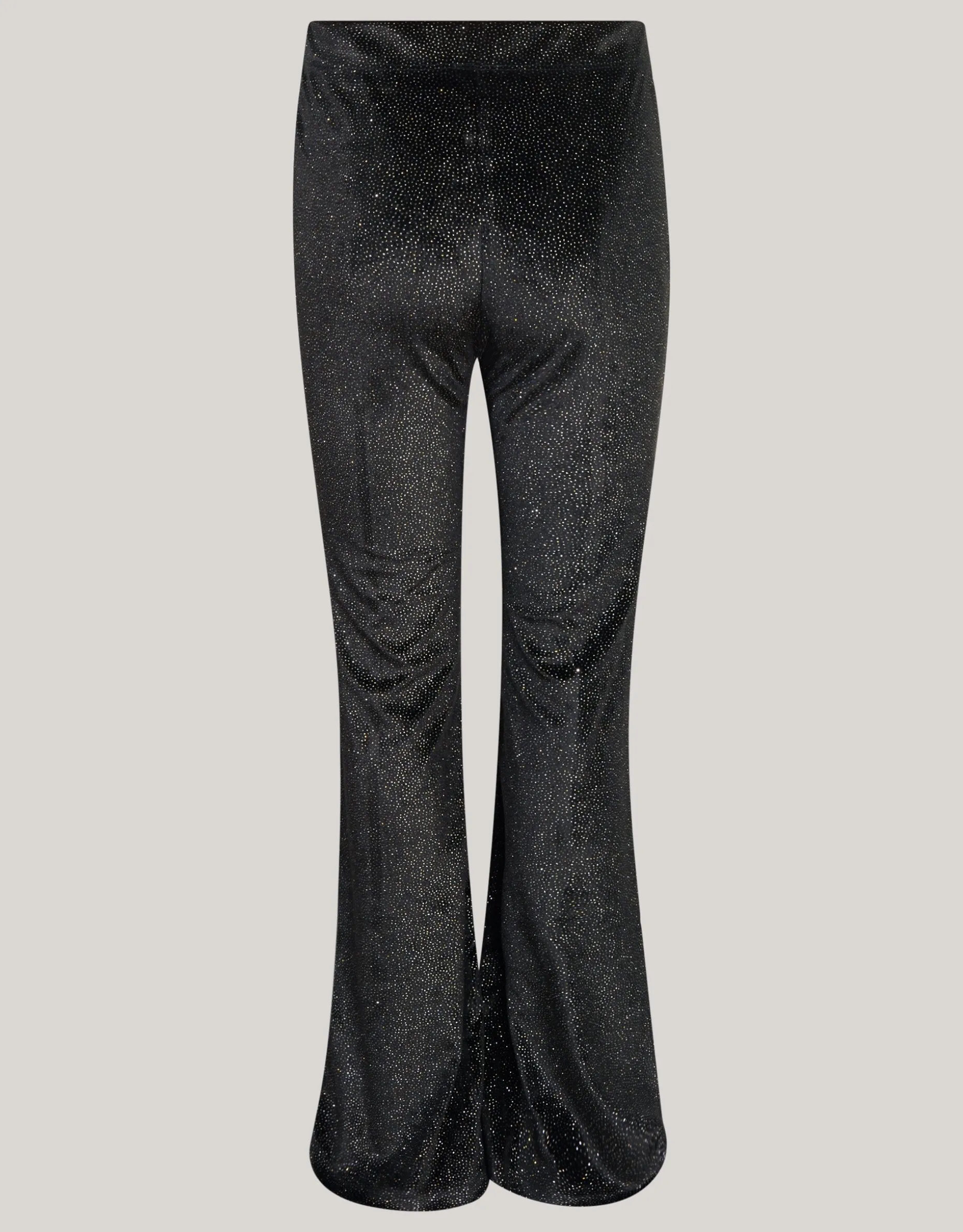 Glitter Split Flared Legging Zwart