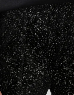 Glitter Split Flared Legging Zwart