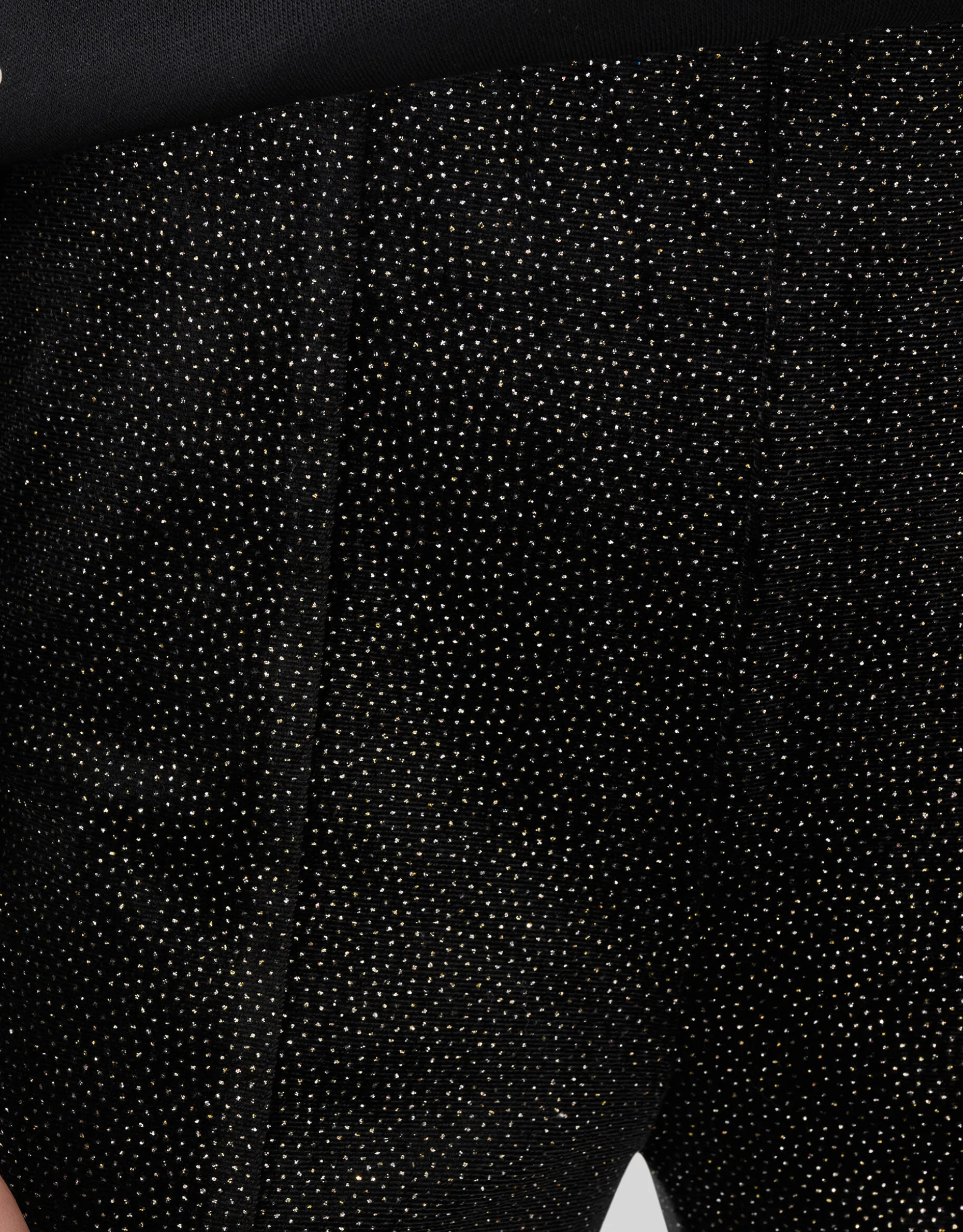 Glitter Split Flared Legging Zwart