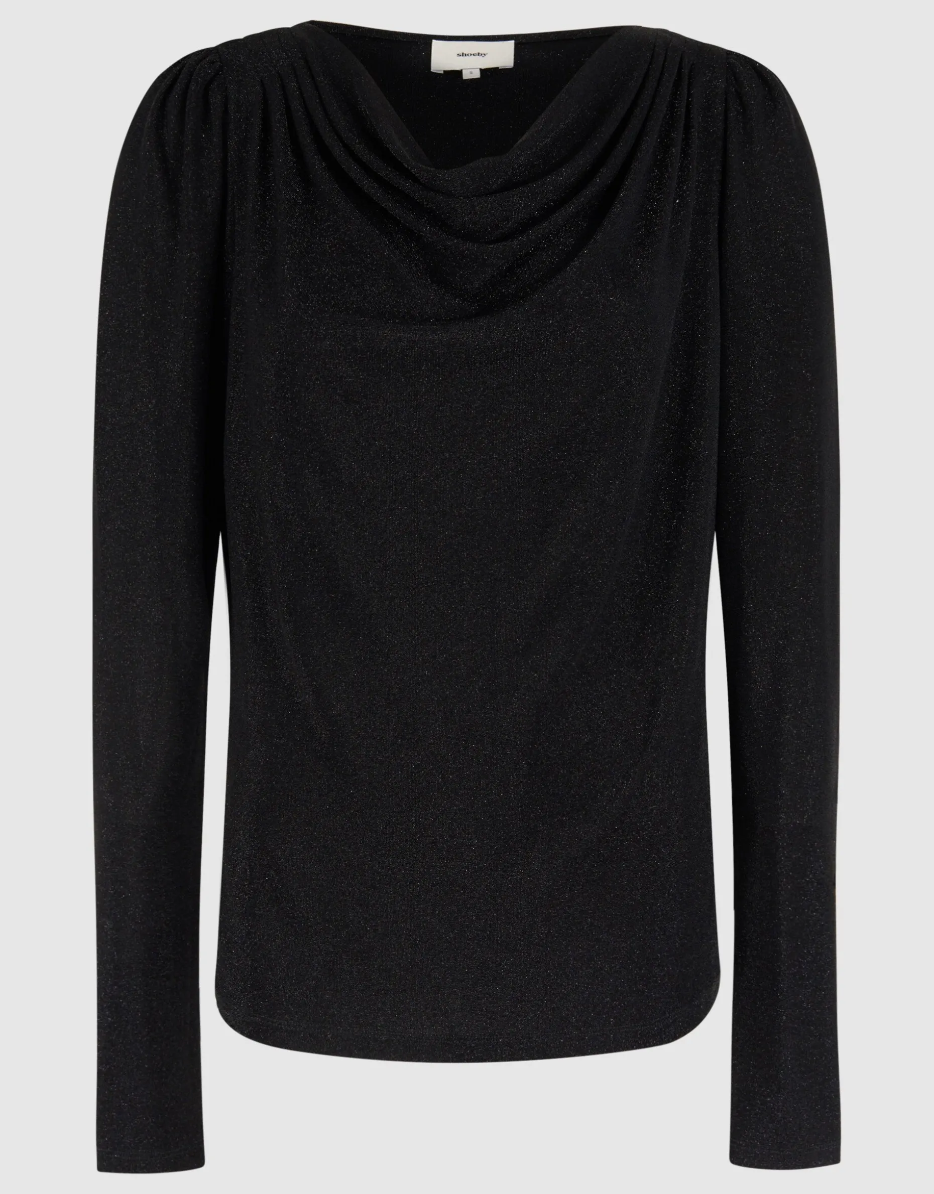 Glitter Waterval Top Zwart