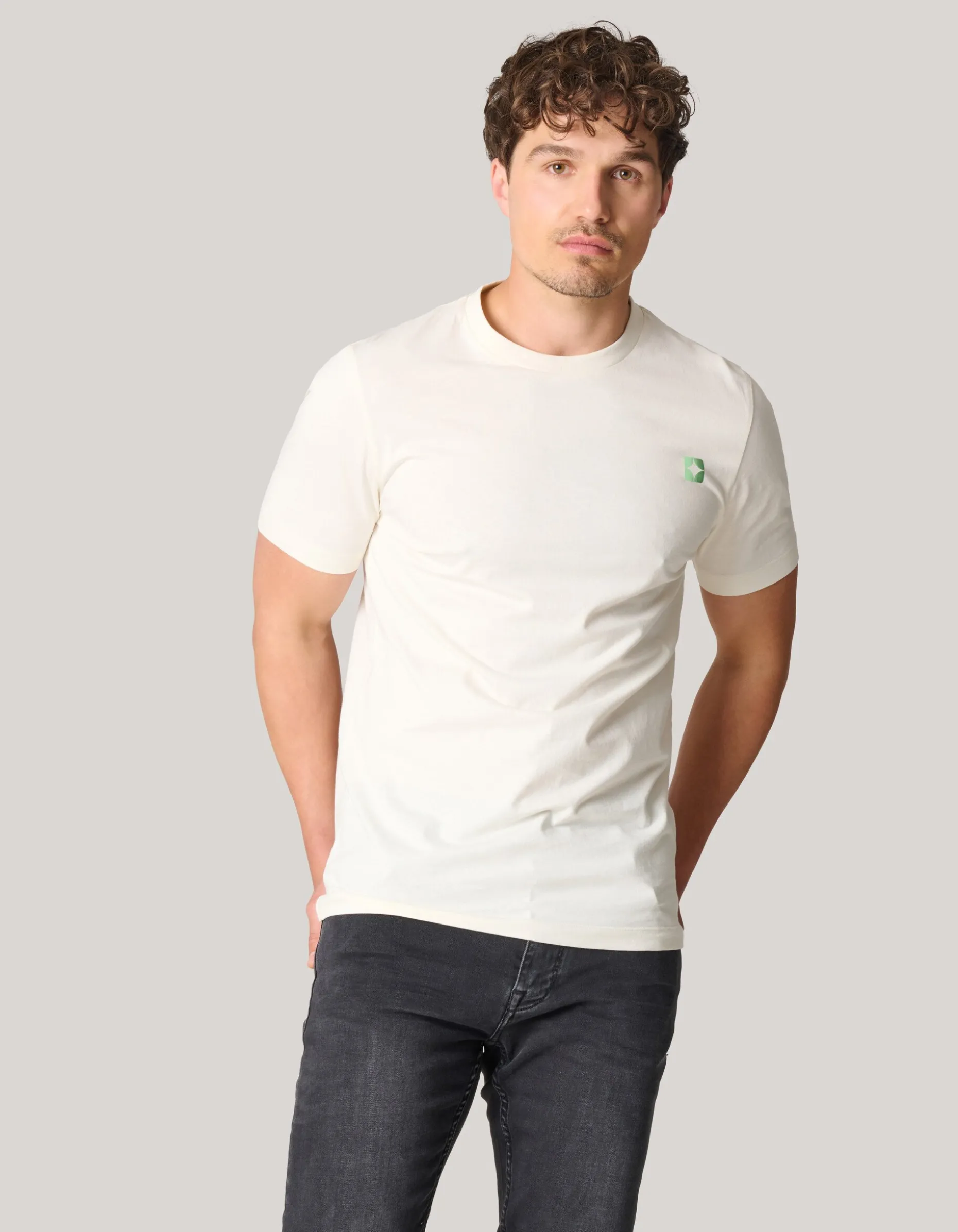 Gradient T-shirt Gebroken Wit
