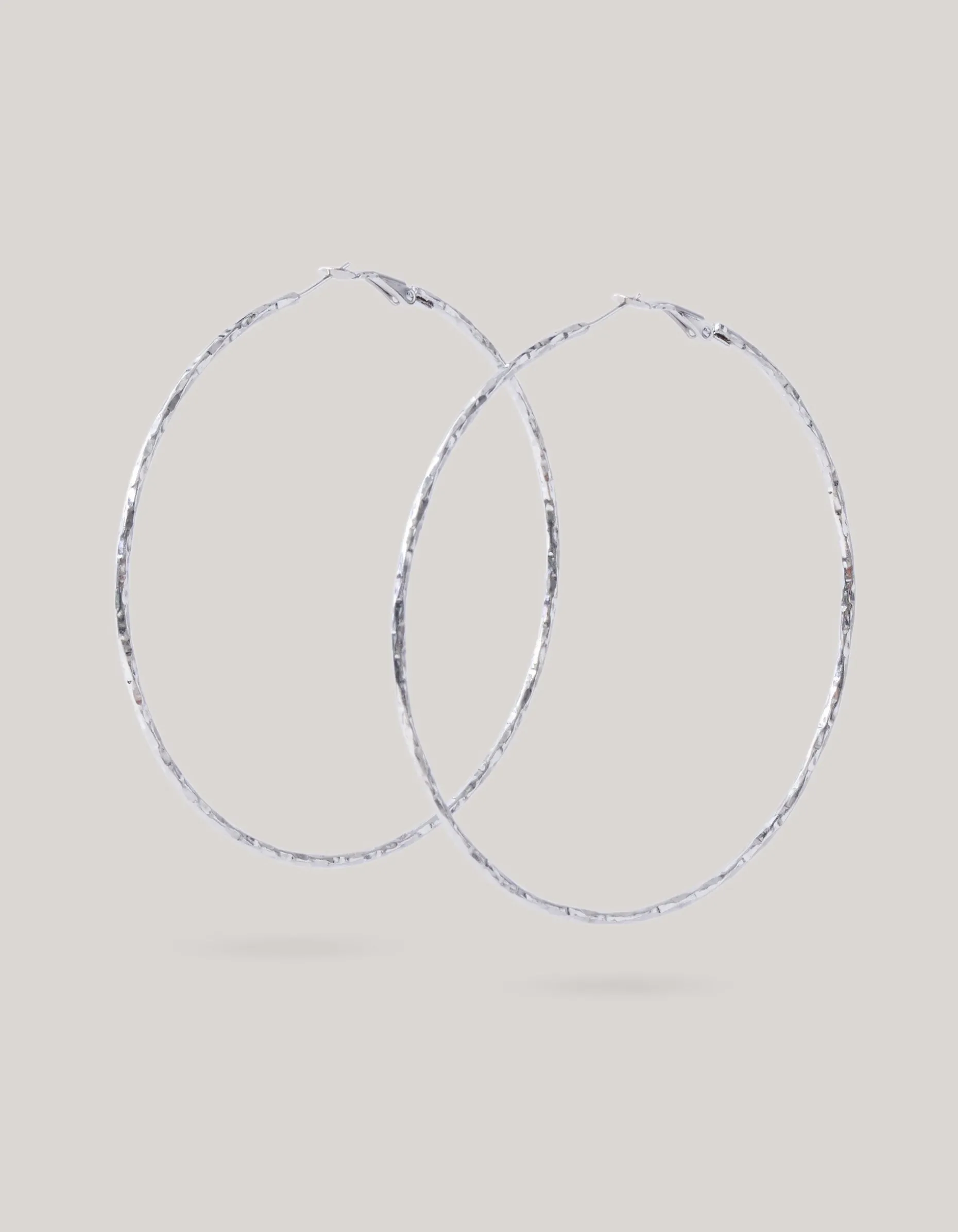 Hammered Hoop Oorbellen Zilver