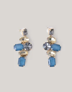 Hanging Strass Oorbellen Blauw
