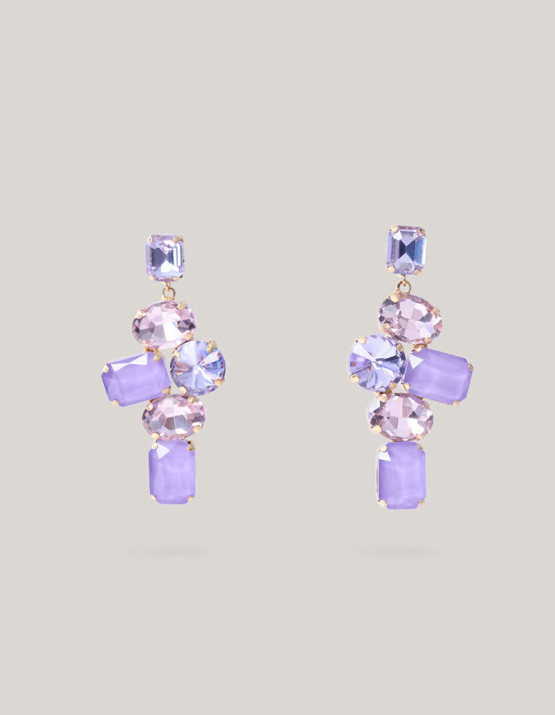 Hanging Strass Oorbellen Paars