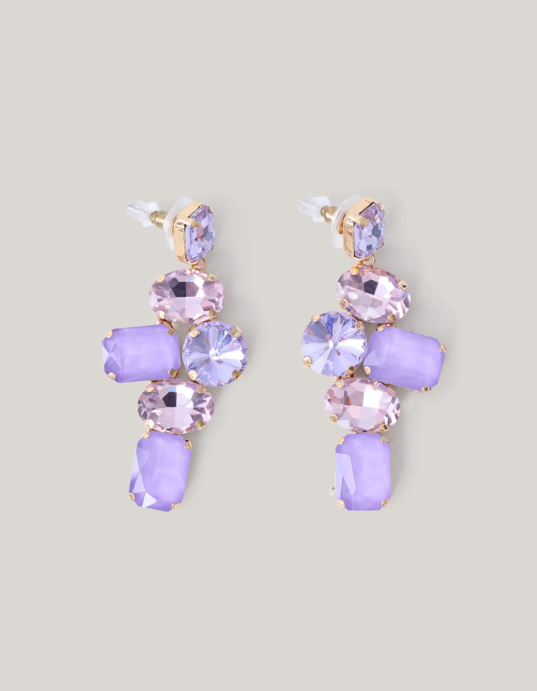 Hanging Strass Oorbellen Paars