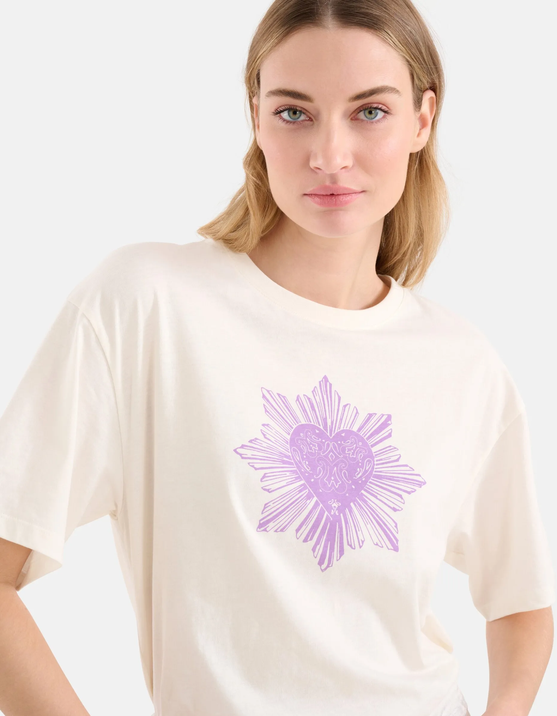 Heart Artwork T-shirt Gebroken Wit