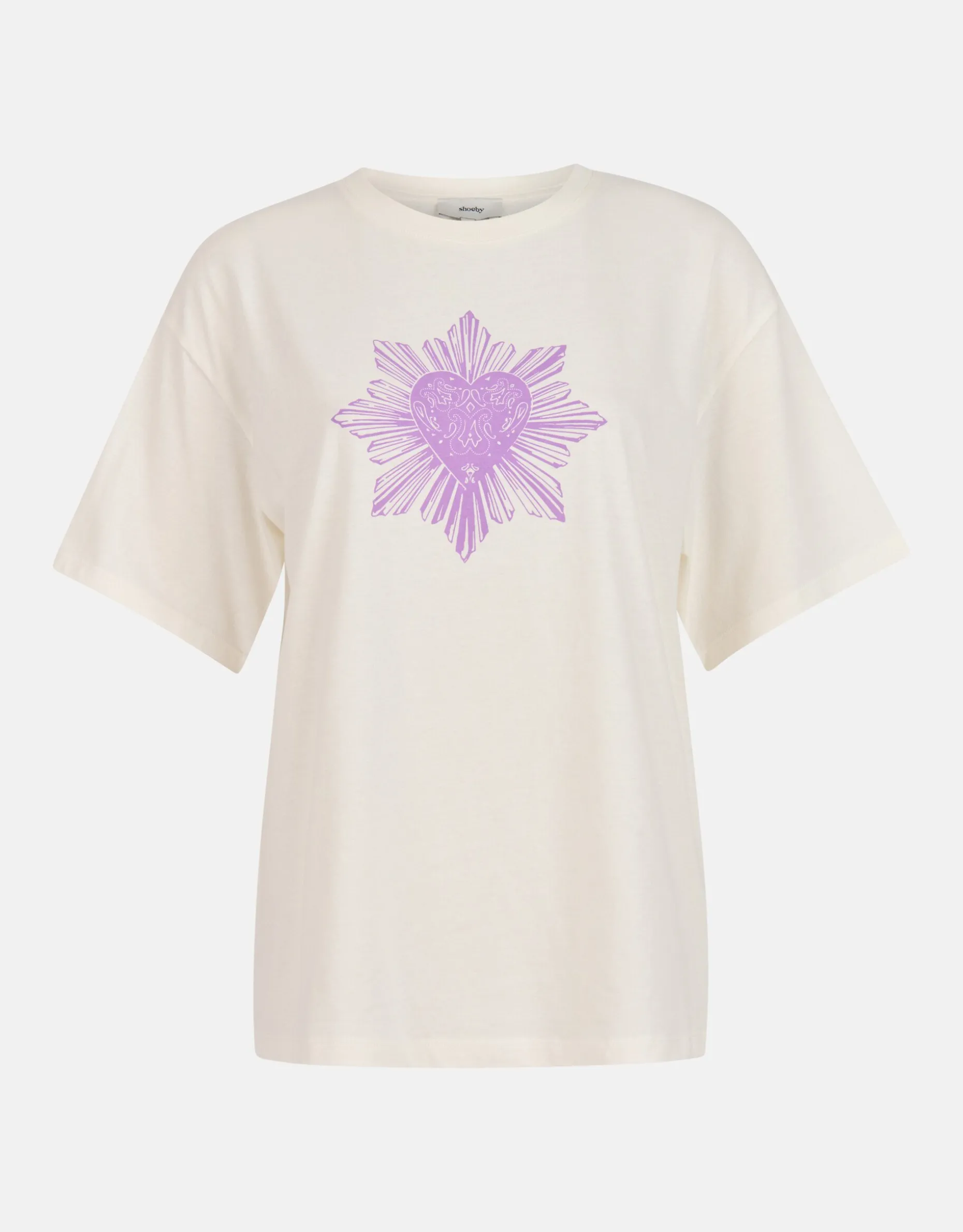 Heart Artwork T-shirt Gebroken Wit