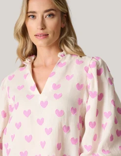 Heart Blouse Gebroken Wit