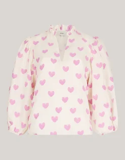 Heart Blouse Gebroken Wit