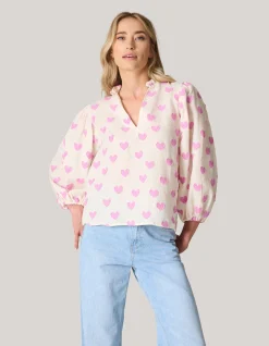 Heart Blouse Gebroken Wit