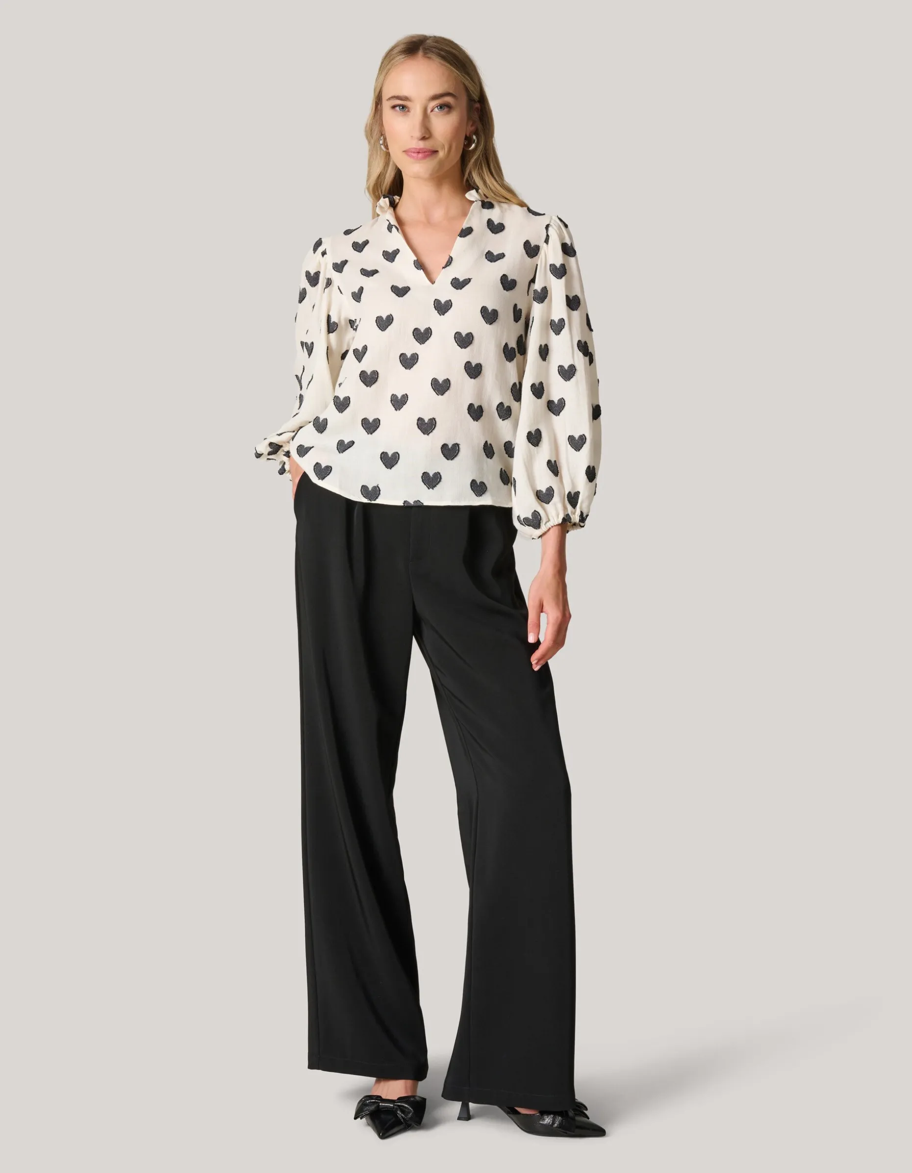 Heart Blouse Gebroken Wit