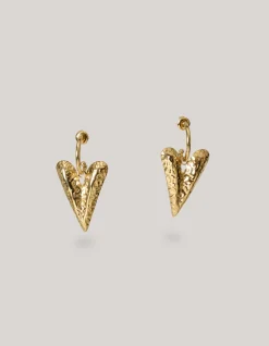 Heart Charm Oorbellen Goud