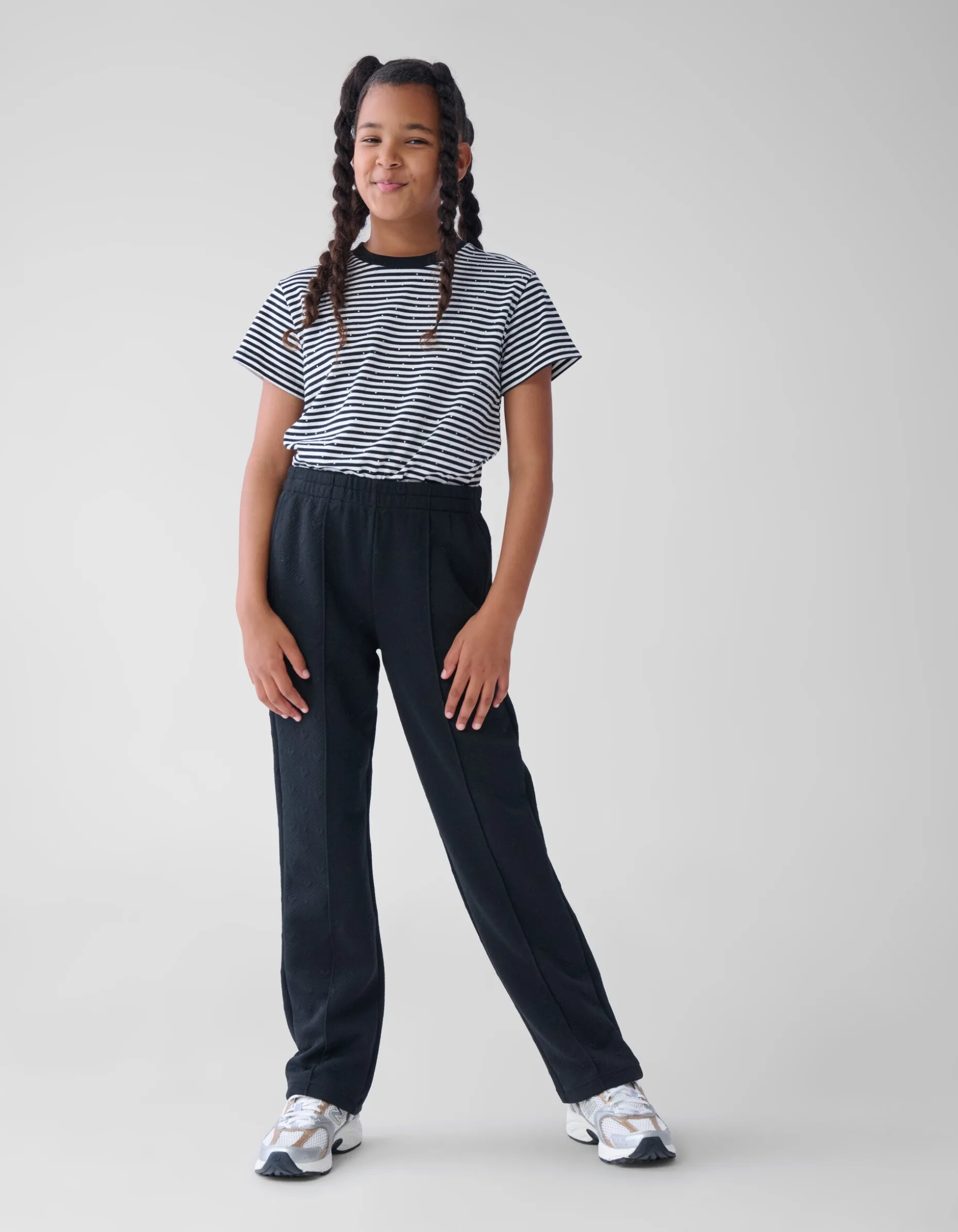 Heart Jacquard Broek Zwart